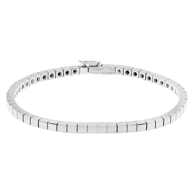 Cartier Lanieres bracelet in 18k white gold. 6.5 inches long in White Yellow Gold from Gray And Sons