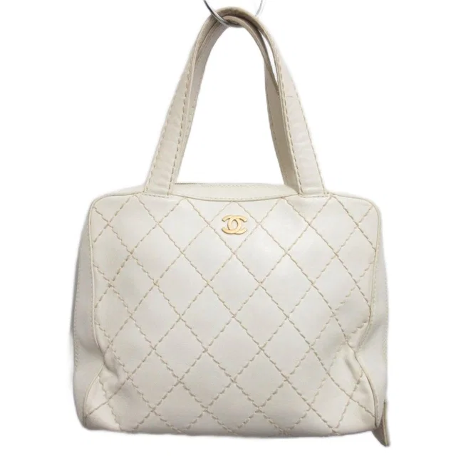 Chanel CC Logo Wild Stitch Tote Bag Quilted Gold Leather in Gold Leather from The Reluxe