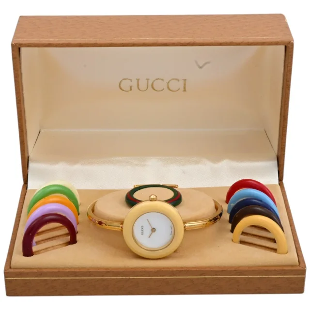Gucci Change Bezel Watch 12 Colors 11/ /2 Quartz White in White from VINTAGE QOO TOKYO, photo 8 of 8