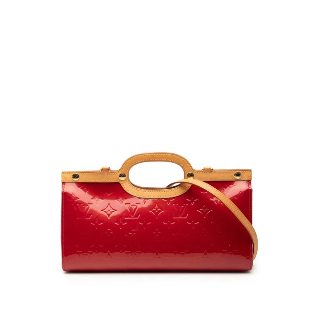 Red Louis Vuitton Monogram Vernis Roxbury Drive Satchel in Red Leather from Designer Revival