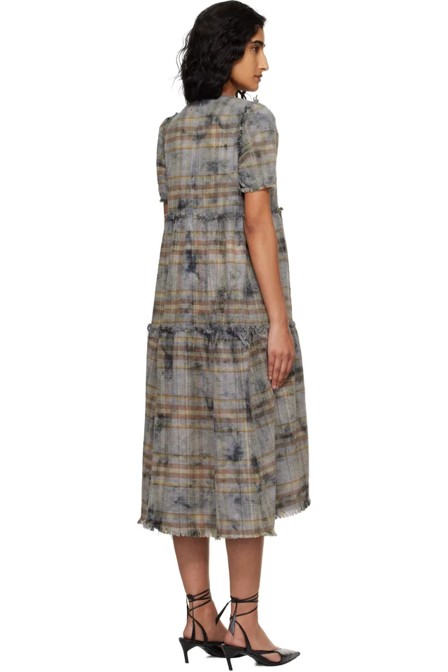 R13 Blue Shredded Relaxed Midi Dress, photo 3 of 4 from SSENSE