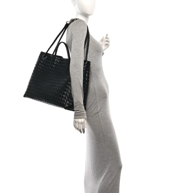 Bottega Veneta Nappa Intrecciato Large Andiamo Shoulder Bag Black in Black Nappa leather from FASHIONPHILE, photo 2 of 9