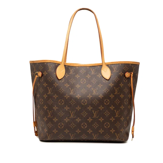 Brown Louis Vuitton Monogram Neverfull MM Tote Bag in Brown Coated canvas from Designer Revival