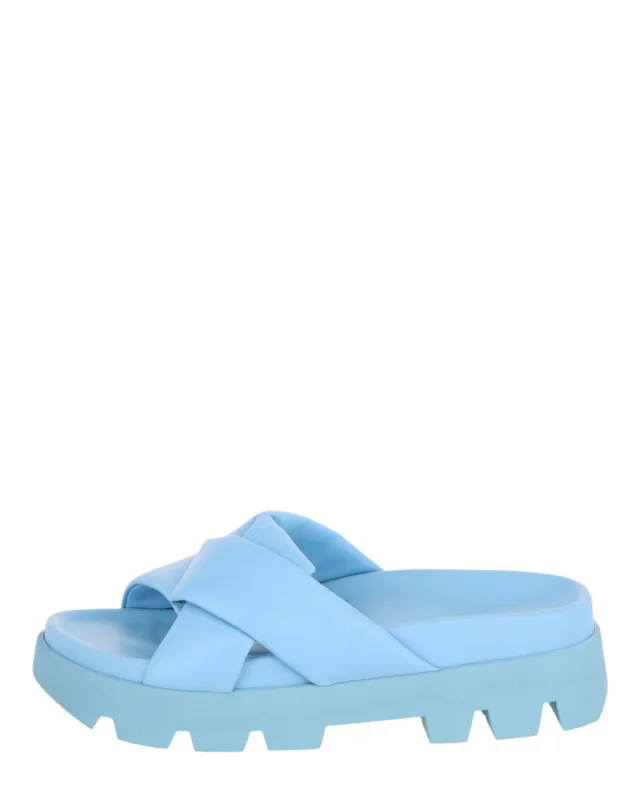 Salvatore Ferragamo Air Lug Slides in blue, photo 6 of 6 from ShopSimon