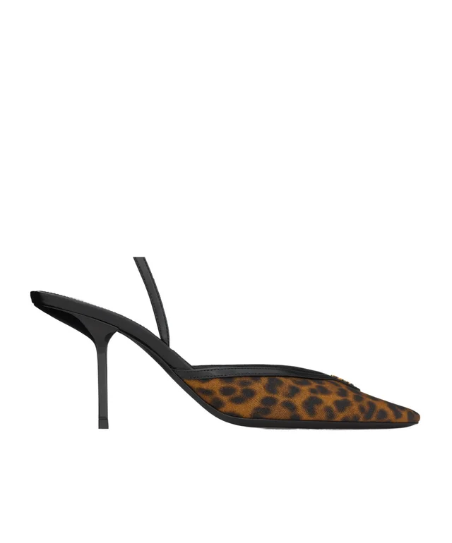 Saint Laurent FOLIE slingback pumps in leopard grosgrain from SENSER, photo 1 of 1