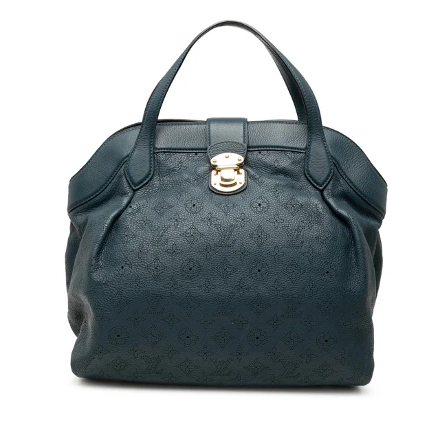 Blue Louis Vuitton Monogram Mahina Cirrus MM Tote Bag in Blue Leather from Designer Revival