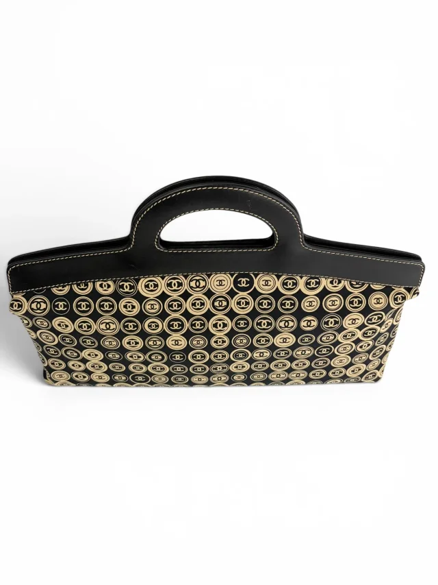 Chanel Vintage CC Motif Jersey Frame Bag in Leather from Season 2 Consign, photo 7 of 11