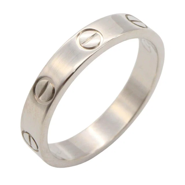 Cartier Mini Love Au750 White Gold Ring Size 12 in White from LuxUness