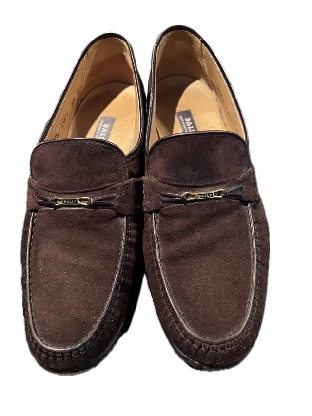 Bally Brown Suede Penny Loafers With Logo Bit in brown|red Suede from Poshmark