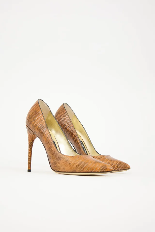 Tom Ford Embossed Leather Pump in Leather from VSP Consignment, photo 2 of 2