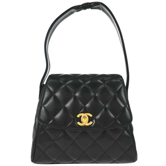 Chanel 1996-1997 Black Lambskin Handbag in Black Lambskin from AMORE Vintage Tokyo