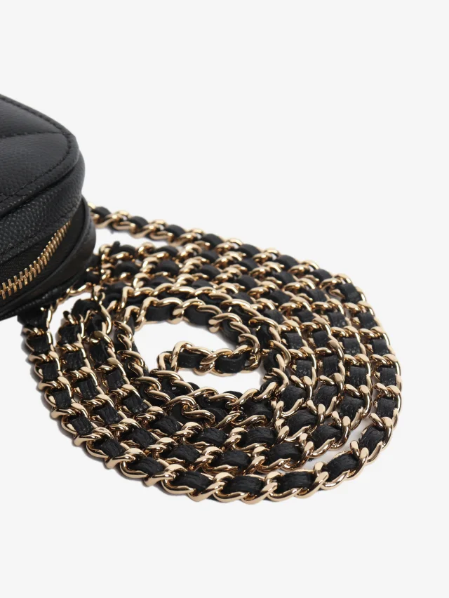 Chanel Black 2019 quilted phone holder in Black Caviar leather from Sign of the Times, photo 6 of 11