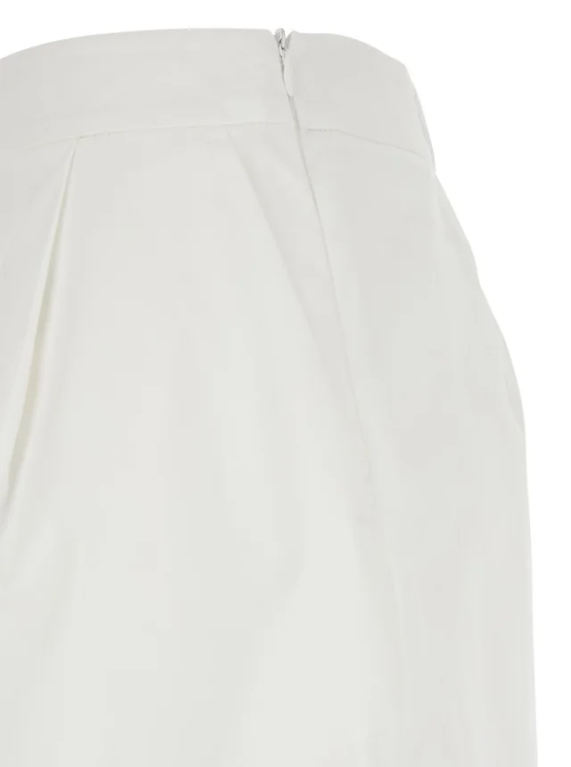 LEPLAIN White Women's Shorts with Semi-Elasticated Waist and Side Closure in Cotton Blend in White 66% Cotton 30% Nylon 4% Elastane, photo 5 of 6 from Gaudenzi Boutique