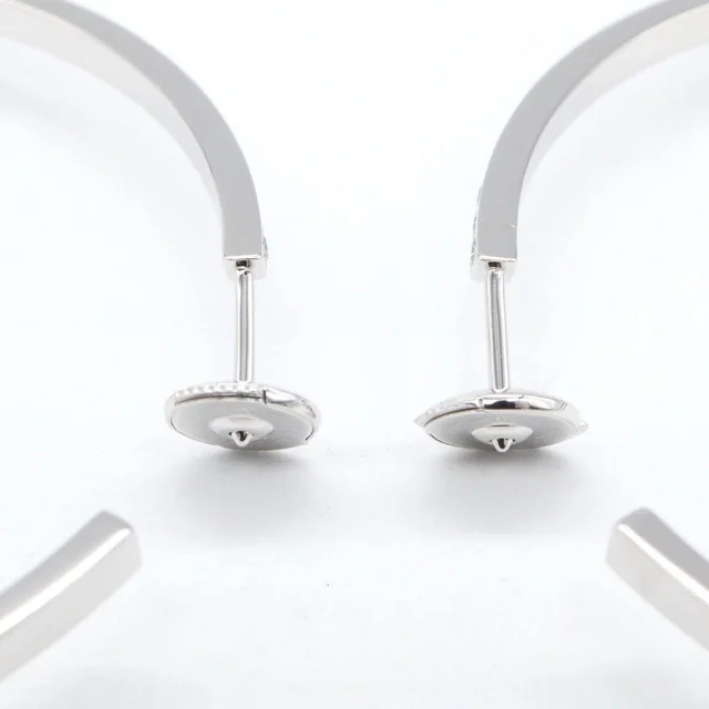 Cartier Hoop Diamond Au750 White Gold Earrings in White from LuxUness, photo 2 of 2