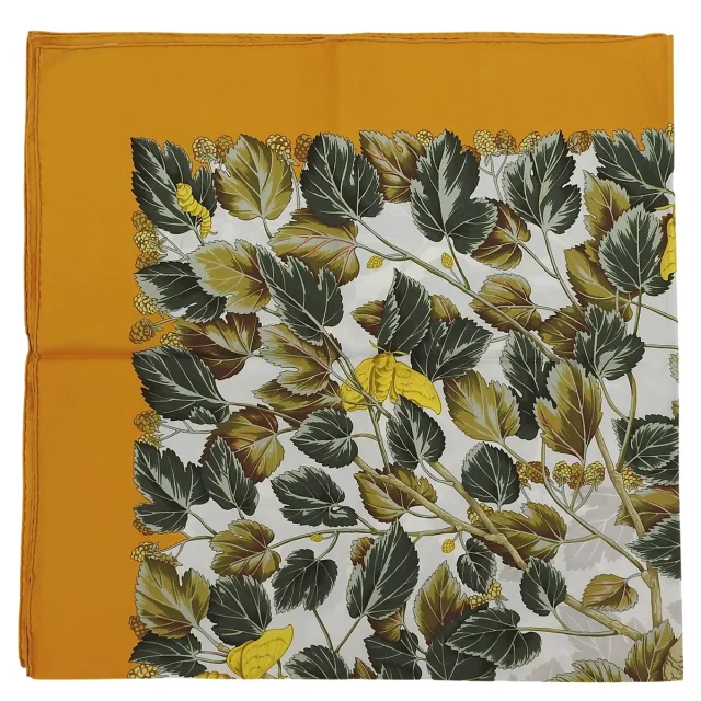 Hermès Carré 90 Silk Scarf l'ARBRE de SOiE Orange/Multi in Orange Silk from VINTAGE QOO TOKYO, photo 4 of 7