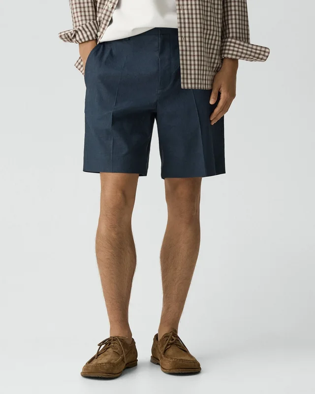 Theory Standard Short in Good Linen in DARK BLUE WING 62% Linen, 36% Viscose, 2% Elastane, photo 4 of 14 from Theory