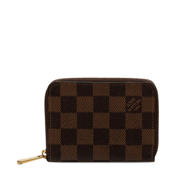 Brown Louis Vuitton Damier Ebene Zippy Coin Purse in Brown Canvas from Designer Revival