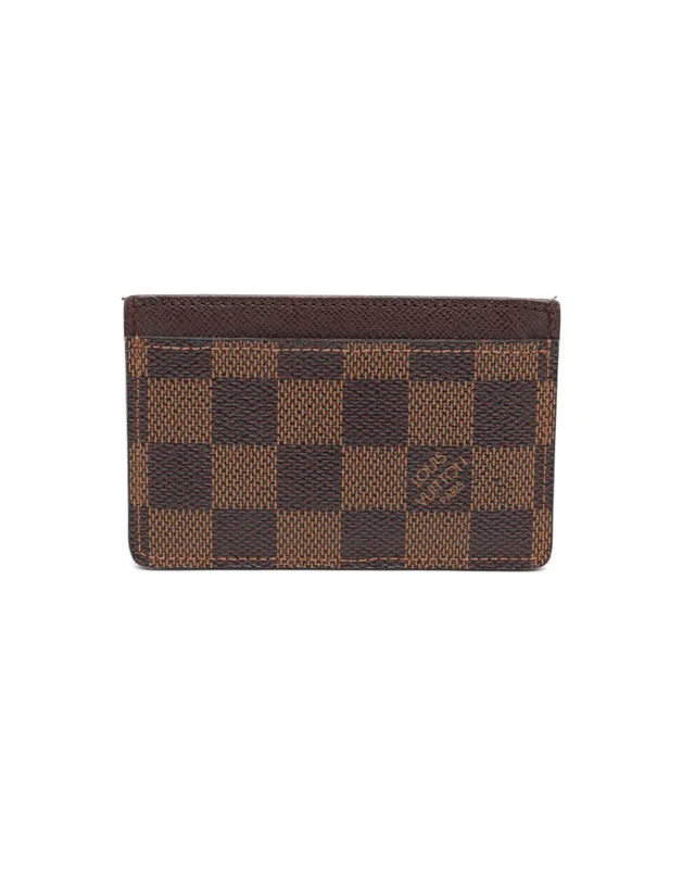Louis Vuitton Damier Ebene Card Holder in Brown Canvas from A Retro Tale, photo 2 of 9