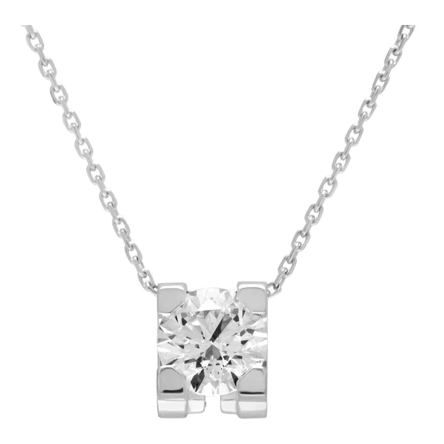 C de Cartier diamond pendant necklace in White White Gold from Gray And Sons