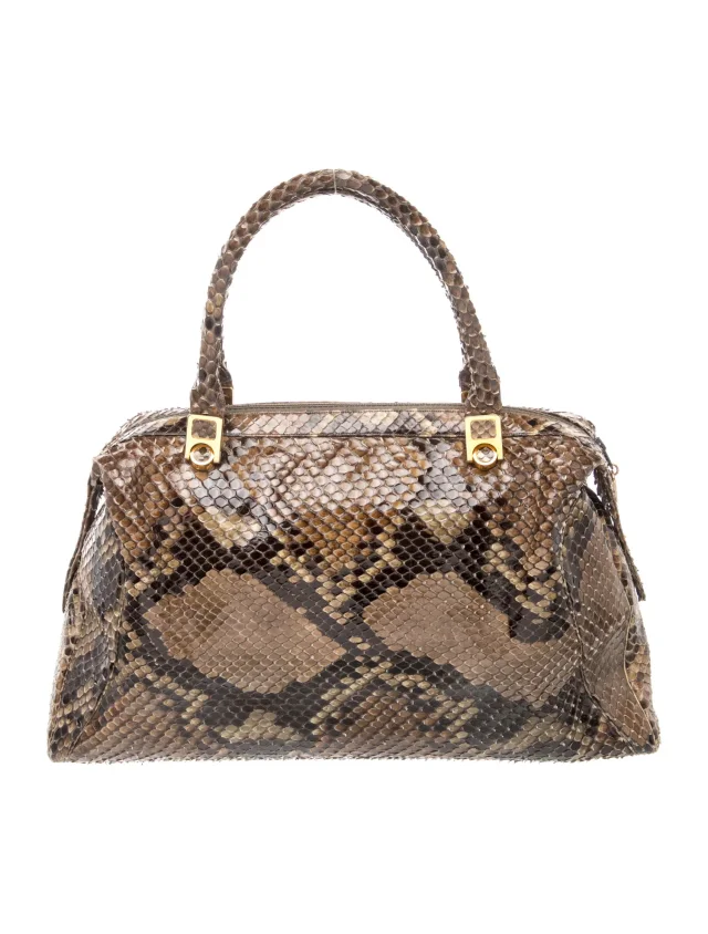 Judith Leiber Top Handle Bag in multicolor Python from The RealReal