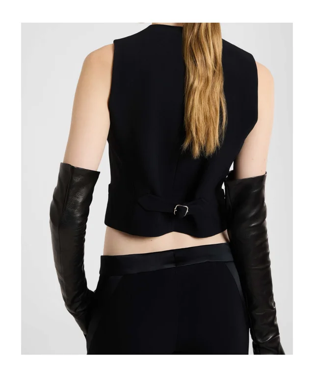 Ermanno Scervino Tailored cady waistcoat with satin lapels, photo 2 of 4 from SENSER