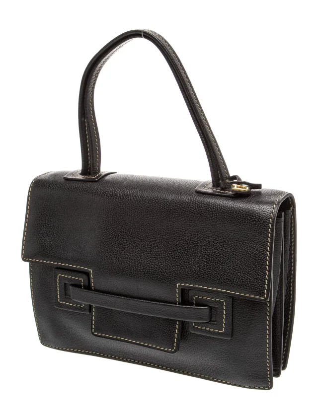 Delvaux Leather Top Handle Bag Vintage in black Leather from The RealReal, photo 3 of 6