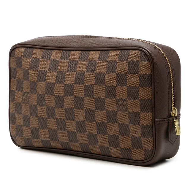 Brown Louis Vuitton Damier Ebene Trousse Toilette 25 Clutch Bag in Brown Canvas from Designer Revival, photo 2 of 2
