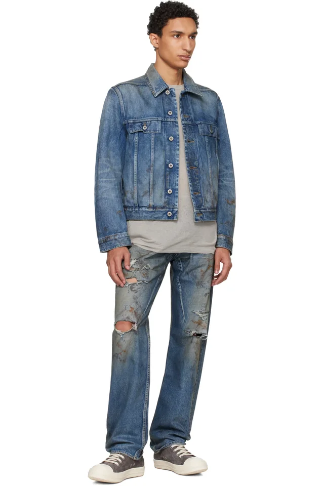 Rick Owens DRKSHDW Blue Temple Kurdt Jeans, photo 4 of 4 from SSENSE