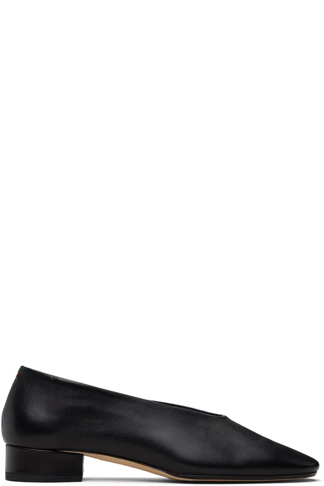 Black Delia Low-Heeled Ballet Heels, image 1 of 1 from SSENSE