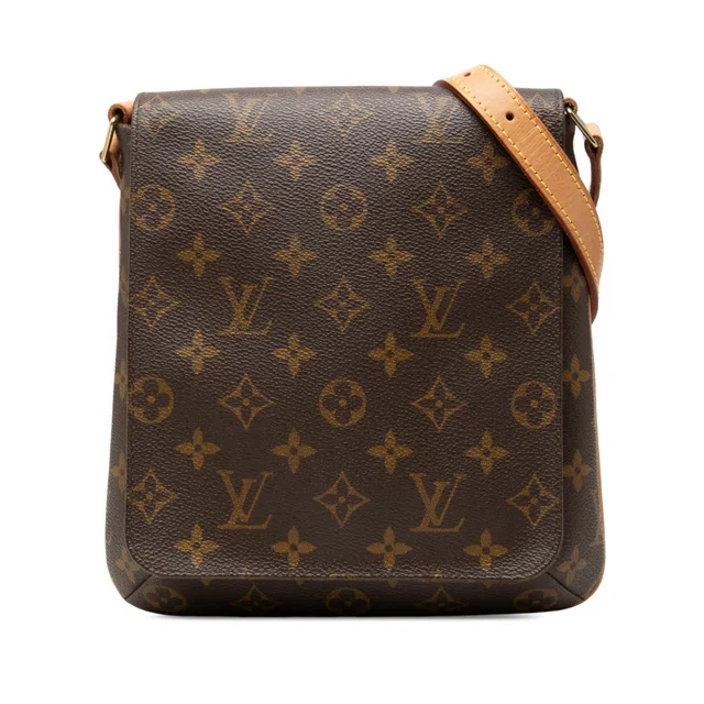 Brown Louis Vuitton Monogram Musette Salsa PM Short Strap Shoulder Bag in Brown Coated canvas from Designer Revival