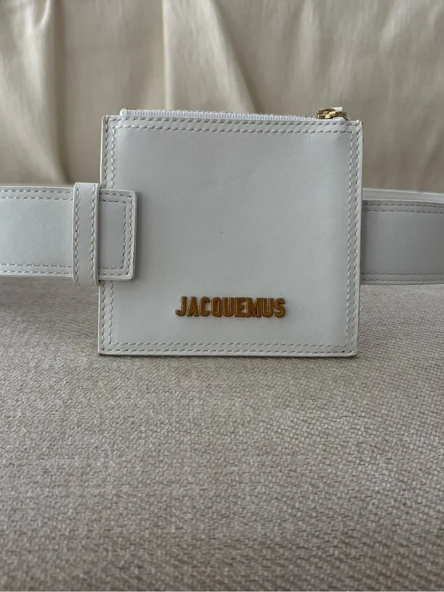 Jacquemus White Leather Mini Belt Bag in gold Leather from Poshmark