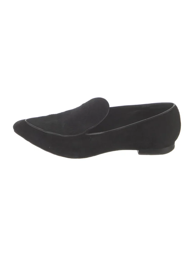 Proenza Schouler Suede Leather Trim Embellishment Loafers in black Suede from The RealReal