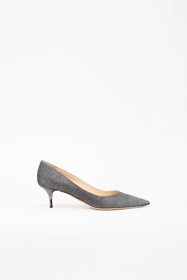Jimmy Choo Glitter Pointed Pump in Leather from VSP Consignment