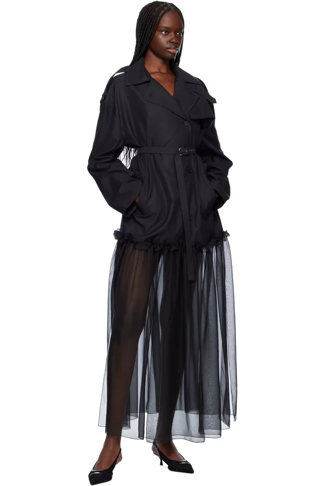 Nensi Dojaka Black Mia Hybrid Trench Coat, photo 4 of 4 from SSENSE