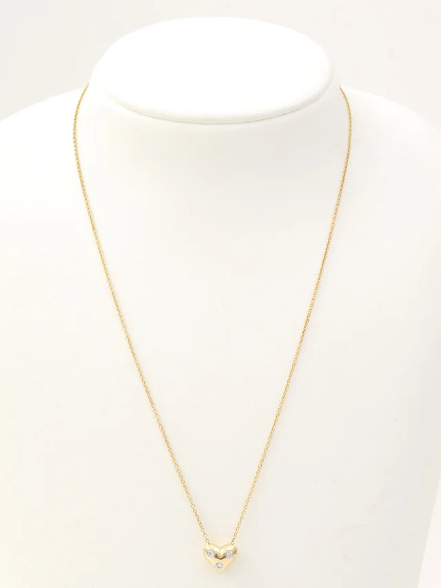 Tiffany & Co. 18K Dot Heart Necklace Gold in Gold from VINTAGE QOO TOKYO, photo 2 of 2
