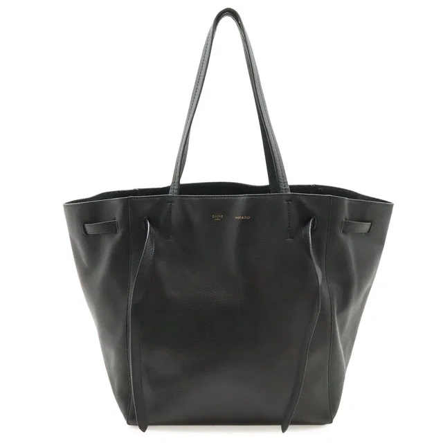 Celine Cabas Phantom Small Tote Bag Shoulder Semi Leather Black in Black Leather from The Reluxe