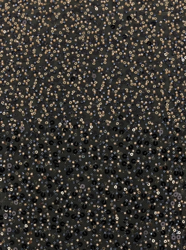 Rotate Dress with All-Over Applied Beads and Flared Hems in Metallic Fabric for Women, photo 5 of 6 from Gaudenzi Boutique