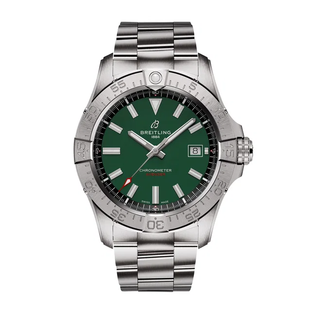 Breitling Avenger Automatic 42mm Mens Watch Green Stainless Steel in green from WatchesOfSwitzerland