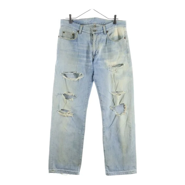 Gucci Distressed Organic Denim Pants Indigo in Denim from The Reluxe