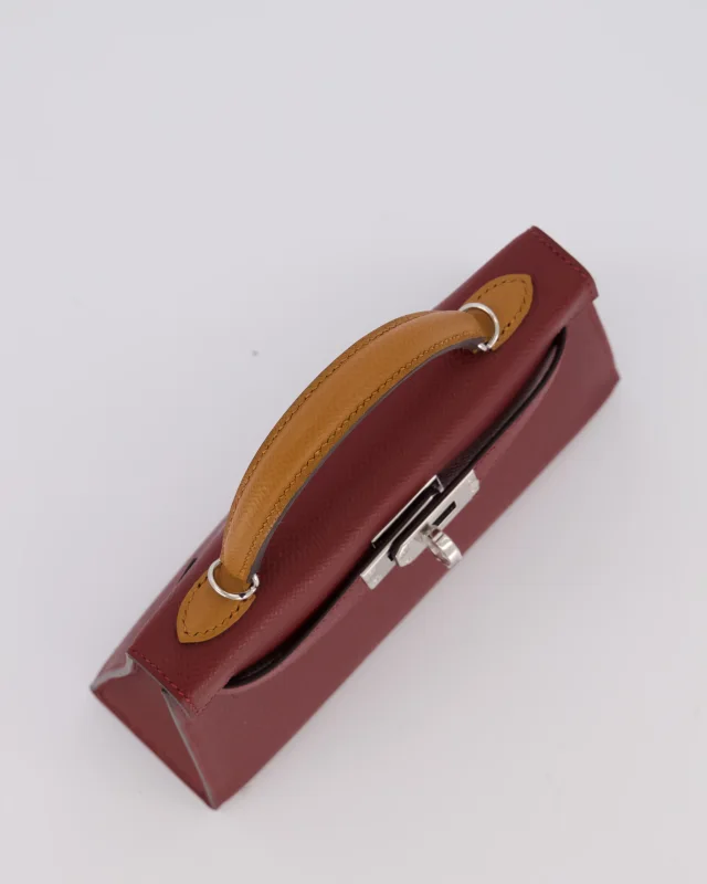 Hermès Mini Kelly II Tricolour 20 Bag in Burgundy Epsom leather from Sellier, photo 17 of 23