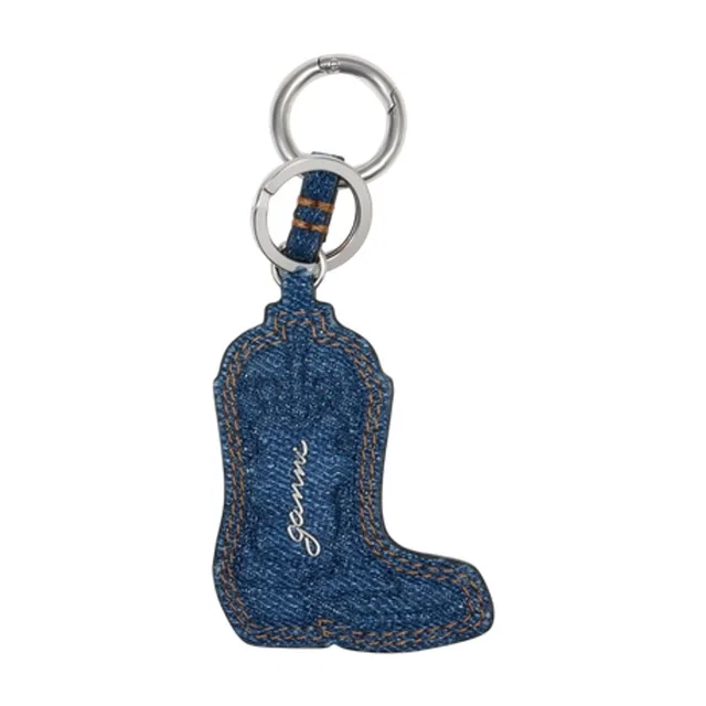 GANNI Western Key Case — Blue Cotton Belt in Blue from HEWI