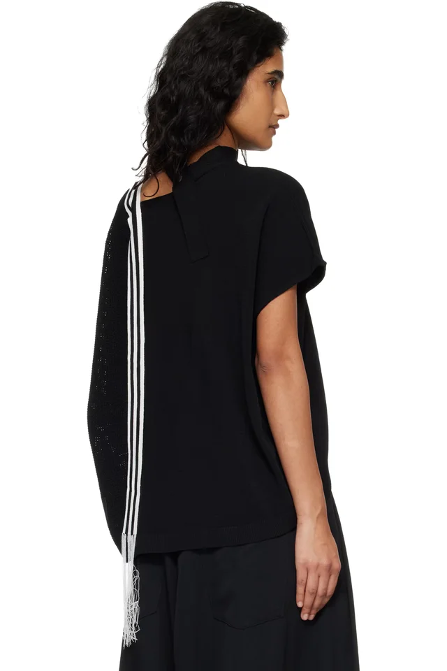 Y-3 Black Knit T-shirt, photo 3 of 3 from SSENSE