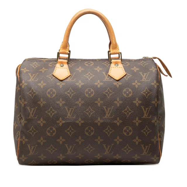 Brown Louis Vuitton Monogram Speedy 30 Boston Bag in Brown Coated canvas from Designer Revival
