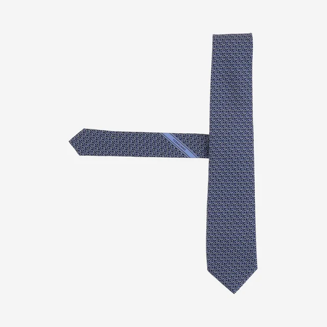 Ferragamo Silk Jacquard Necktie — Navy Neckties in Navy Silk from HEWI, photo 2 of 2