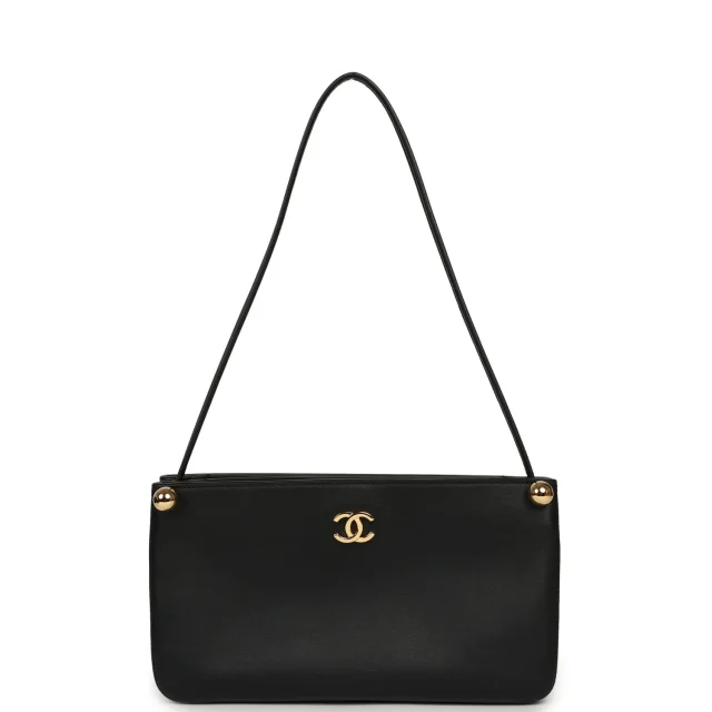Chanel "Chic Studs" Clutch Bag Black Lambskin Gold Hardware in Black Lambskin from Madison Avenue Couture, photo 6 of 11