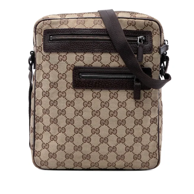 Beige Gucci GG Canvas Crossbody in Beige Canvas from Designer Revival