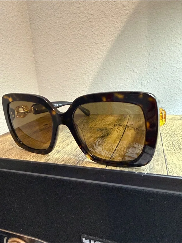 Swarovski Tortoiseshell Square Sunglasses With Brown Lenses in brown|red from Poshmark