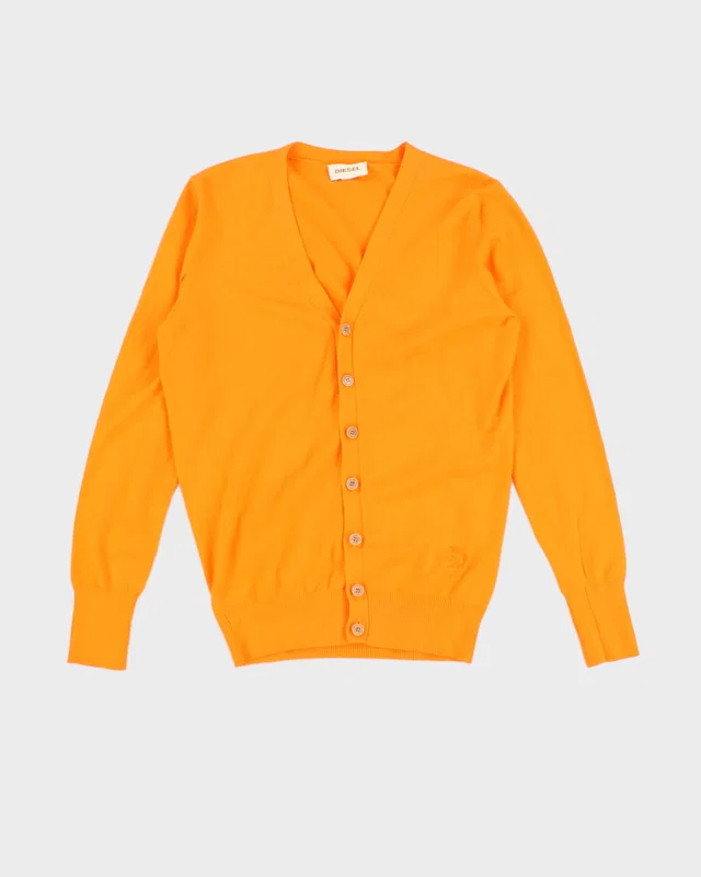 00s Diesel Bright Orange Cardigan - M in Orange from Rokit Vintage
