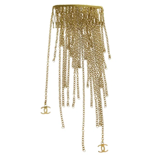 Chanel Hair Combs Gold 02A in Gold from AMORE Vintage Tokyo