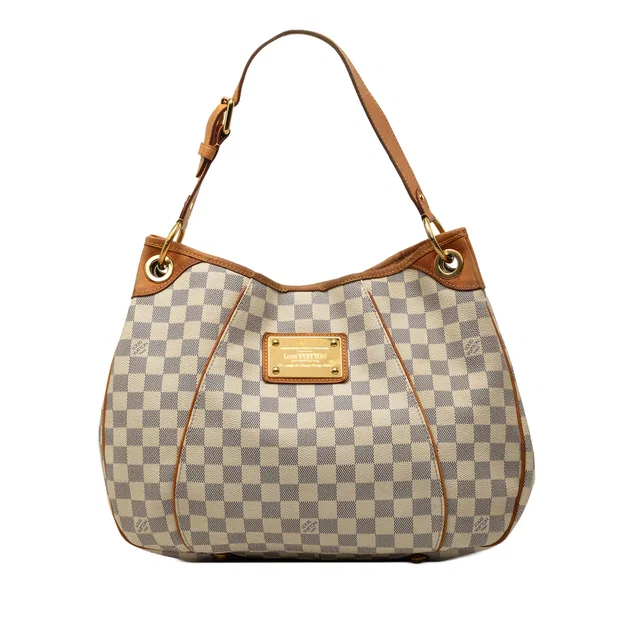 White Louis Vuitton Damier Azur Galliera PM Shoulder Bag in White Canvas from Designer Revival, photo 1 of 1
